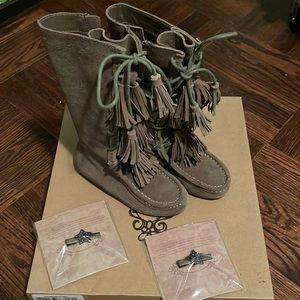 Joyfolie Cheyenne boots in brindle, toddler girl size 10.